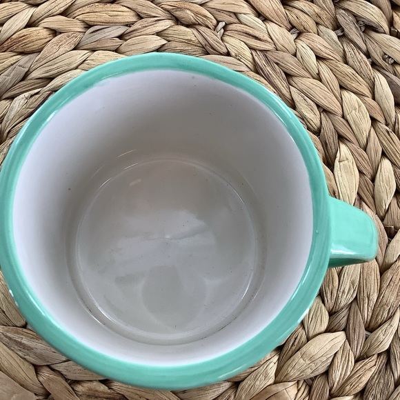 Anthropologie initial coffee mug Letter M Mint Green NWT Hand Painted - Picture 2 of 5